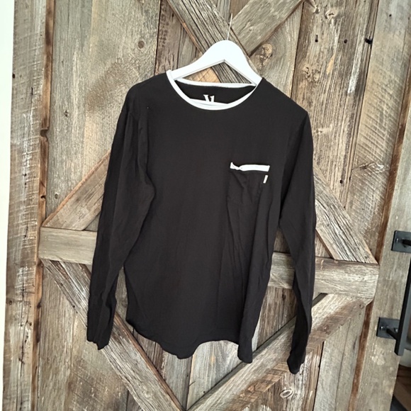 Vuori Tops - VUORI WOMEN'S BLACK WHITE TRIM LONG SLEEVE TOP‎ LARGE L